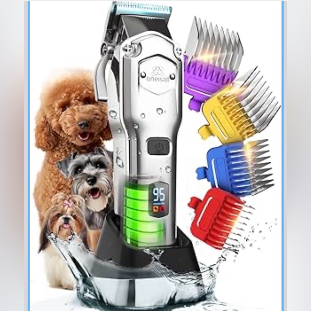 Professional Dog Grooming Clippers: Cordless Rechargeable Thick Hair